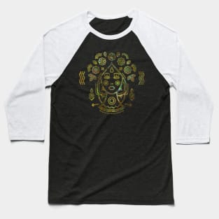 Virgo Zodiac Gold Abalone Baseball T-Shirt